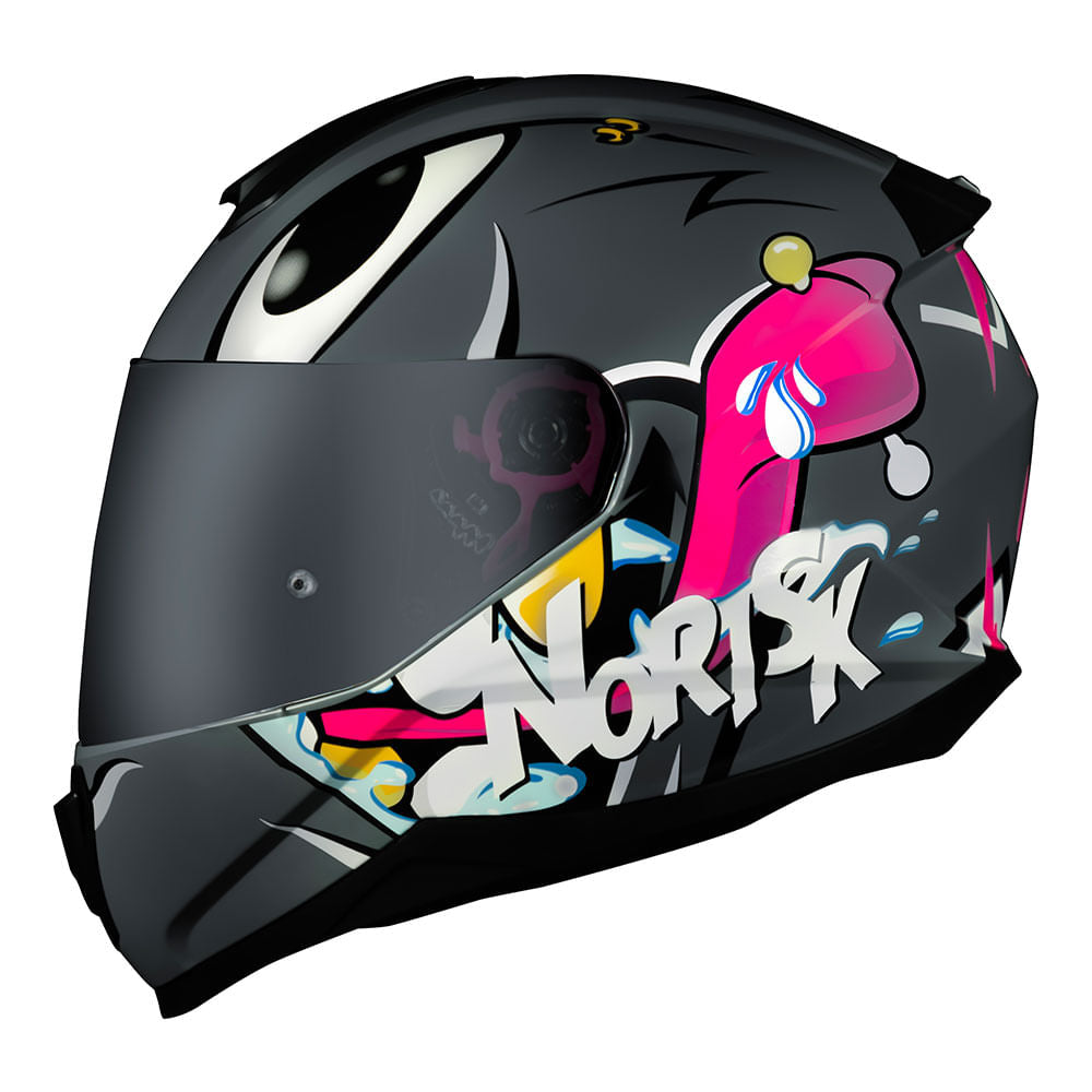 CAPACETE NORISK RAZOR MAD CINZA - Image 7
