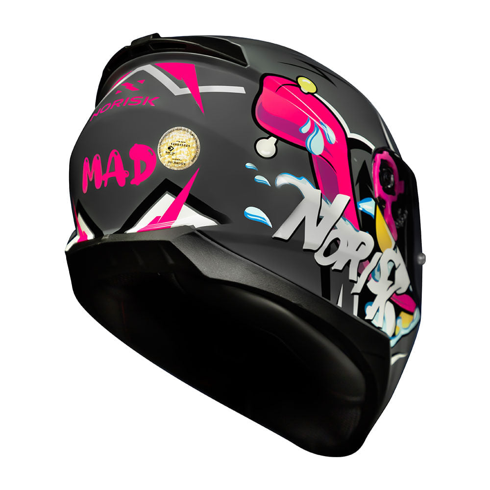 CAPACETE NORISK RAZOR MAD CINZA - Image 6