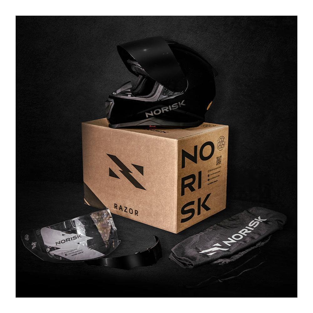 CAPACETE NORISK RAZOR MONOCOLOR SOLID BLACK EDITION - Image 9