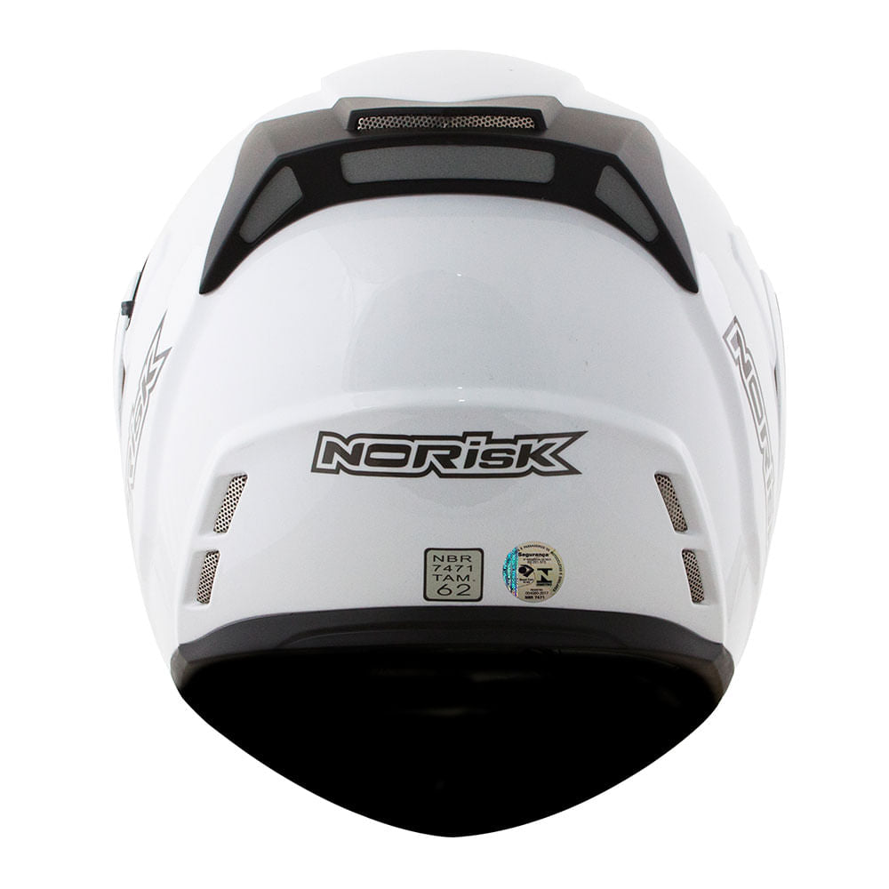 CAPACETE NORISK ROUTE FF345 MONOCOLOR BRANCO - Image 3