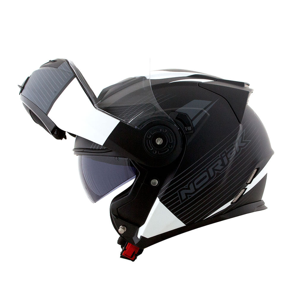 CAPACETE NORISK ROUTE FF345 STROKE PRETO FOSCO/BRANCO - Image 2