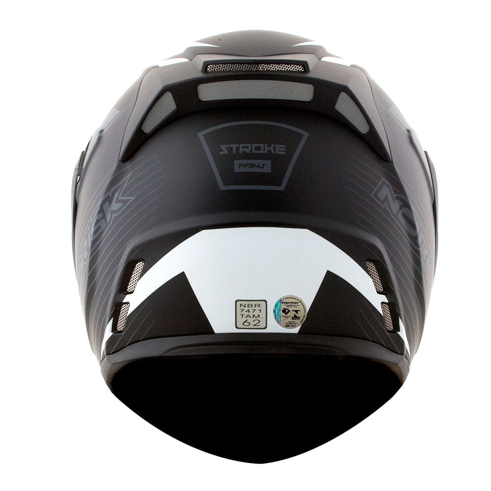 CAPACETE NORISK ROUTE FF345 STROKE PRETO FOSCO/BRANCO - Image 3