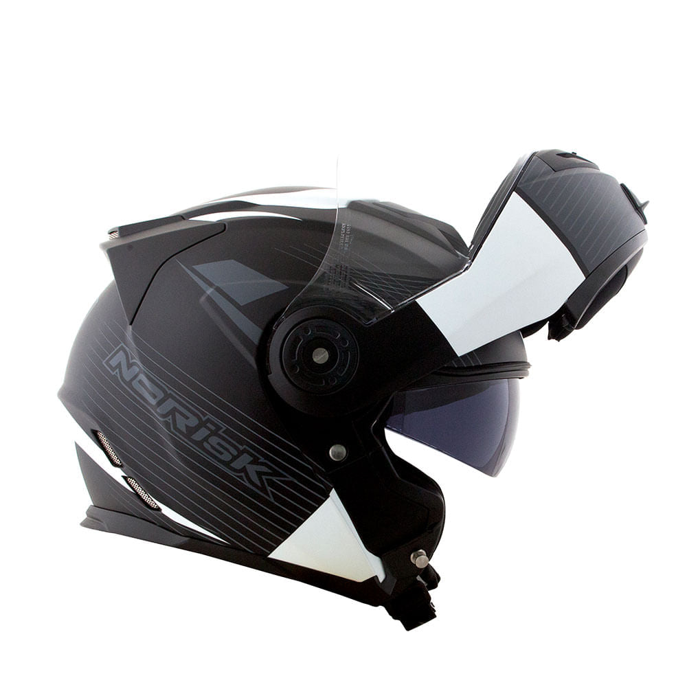 CAPACETE NORISK ROUTE FF345 STROKE PRETO FOSCO/BRANCO - Image 4