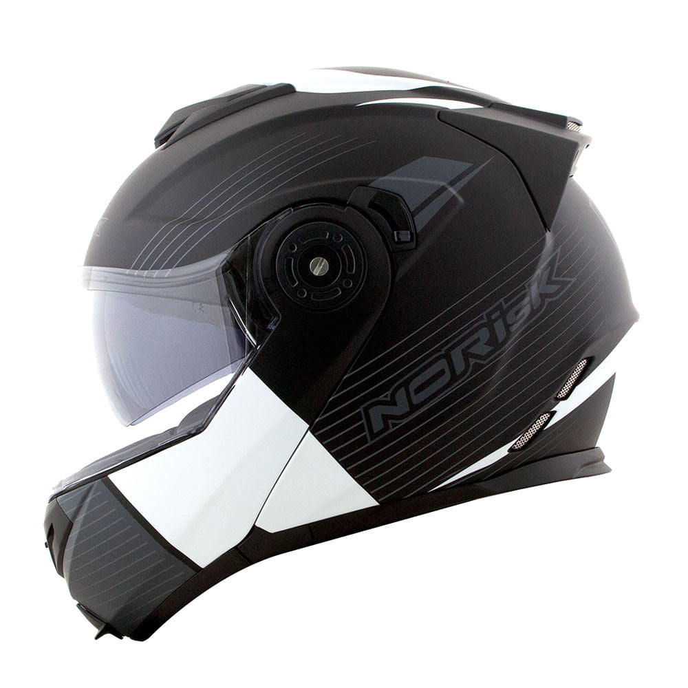 CAPACETE NORISK ROUTE FF345 STROKE PRETO FOSCO/BRANCO - Image 6