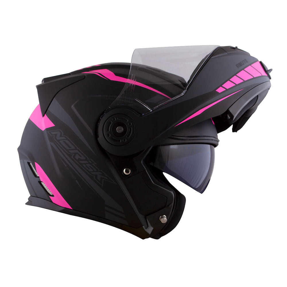 CAPACETE NORISK ROUTE FF345 MOTION PRETO FOSCO/ROSA - Image 5