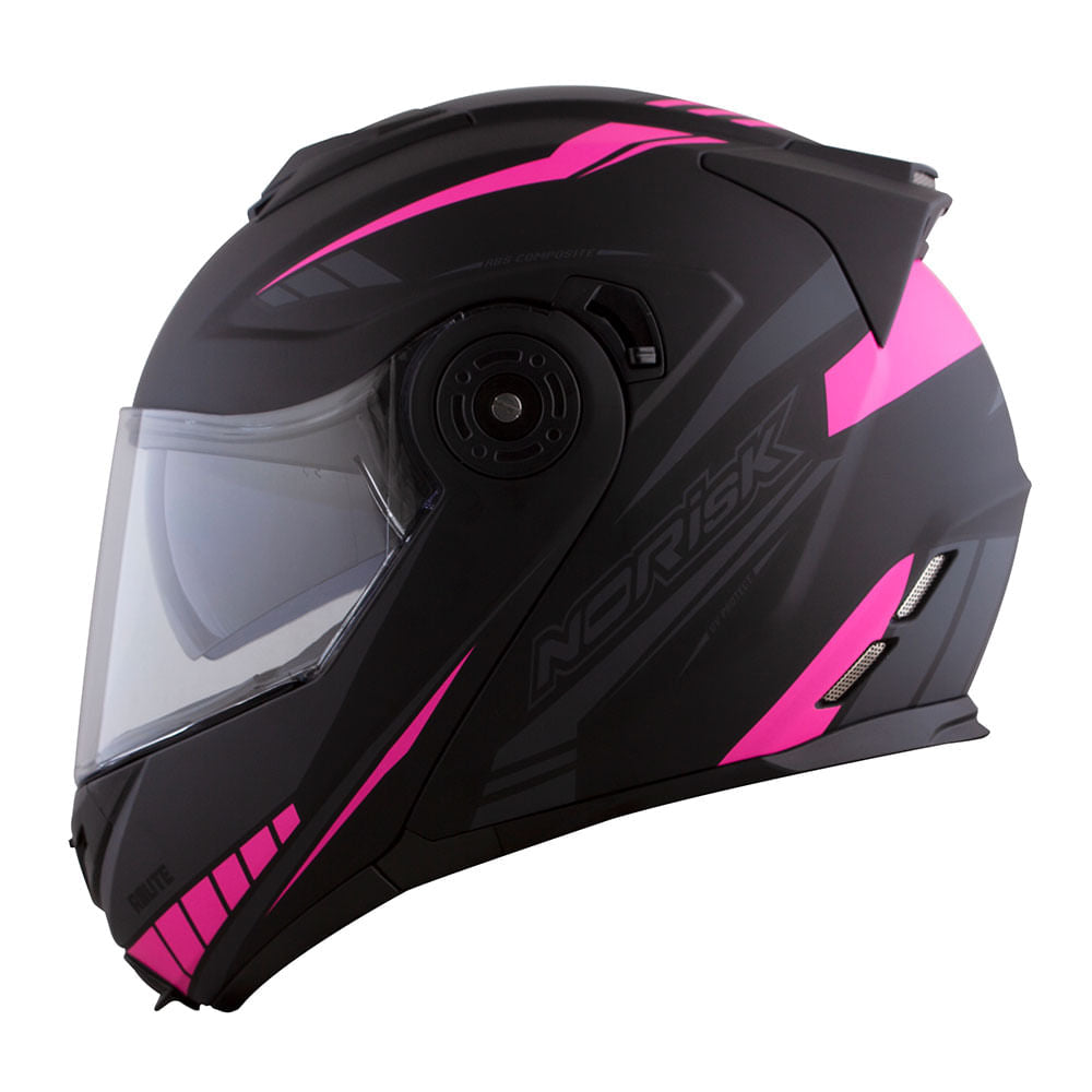 CAPACETE NORISK ROUTE FF345 MOTION PRETO FOSCO/ROSA - Image 7