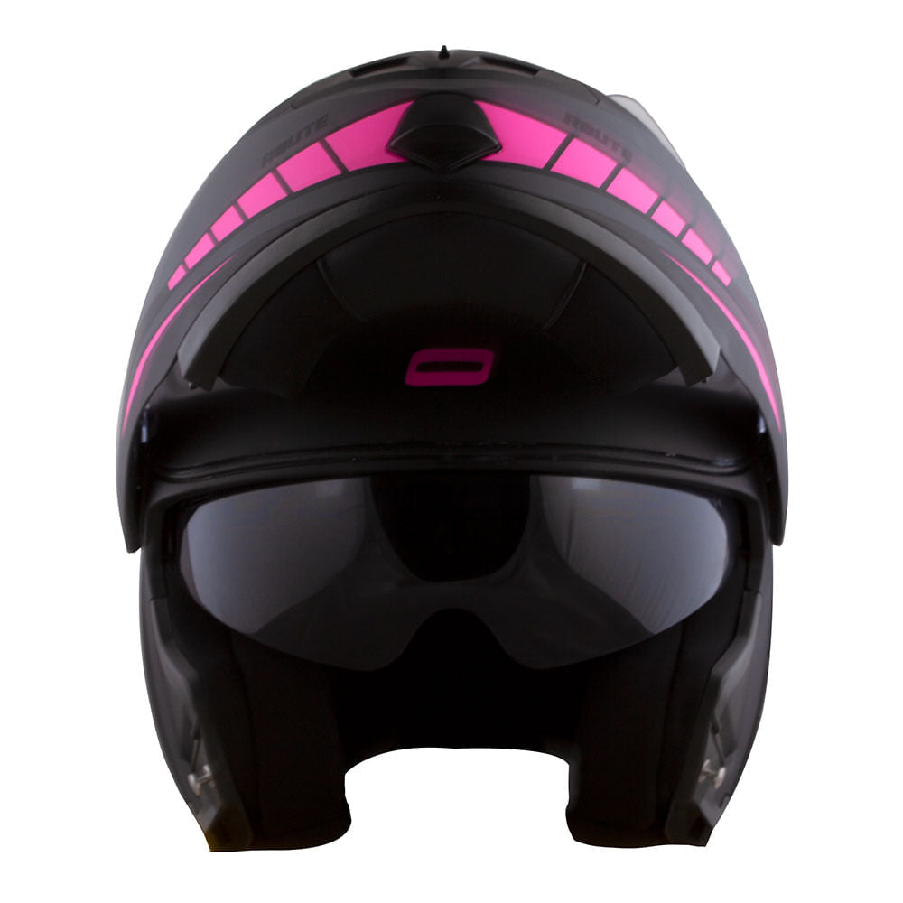CAPACETE NORISK ROUTE FF345 MOTION PRETO FOSCO/ROSA - Image 2
