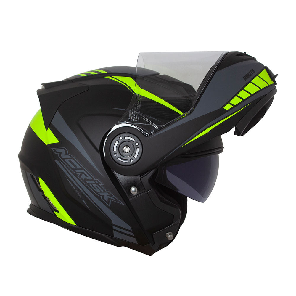 CAPACETE NORISK ROUTE FF345 MOTION PRETO FOSCO/AMARELO - Image 6