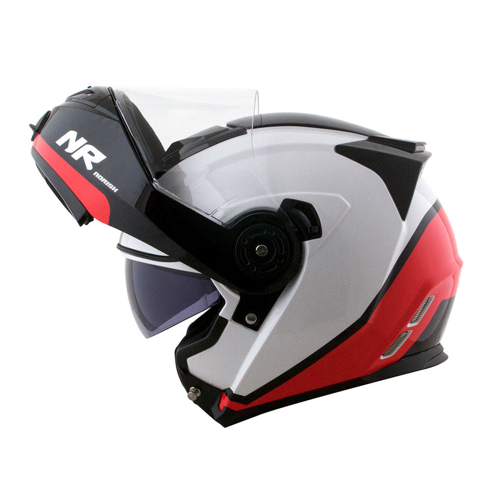 CAPACETE NORISK ROUTE FF345 CHANCE BRANCO/VERMELHO - Image 2