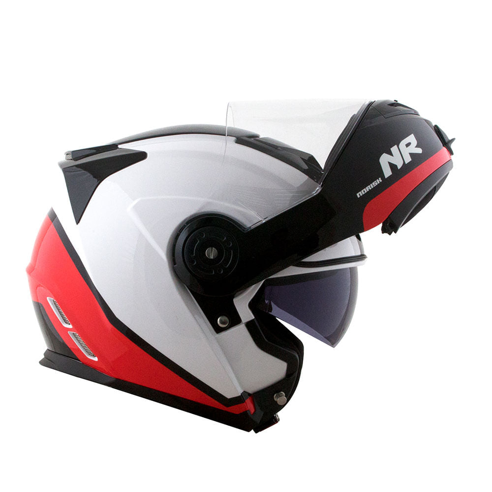 CAPACETE NORISK ROUTE FF345 CHANCE BRANCO/VERMELHO - Image 4