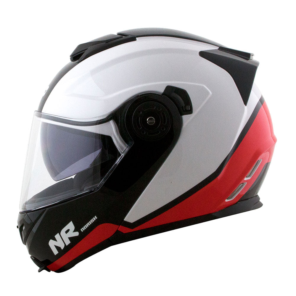 CAPACETE NORISK ROUTE FF345 CHANCE BRANCO/VERMELHO - Image 6