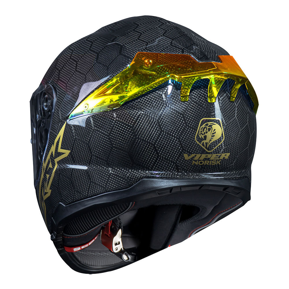 CAPACETE NORISK VIPER GT SNAKE CARBON DOURADO - Image 2